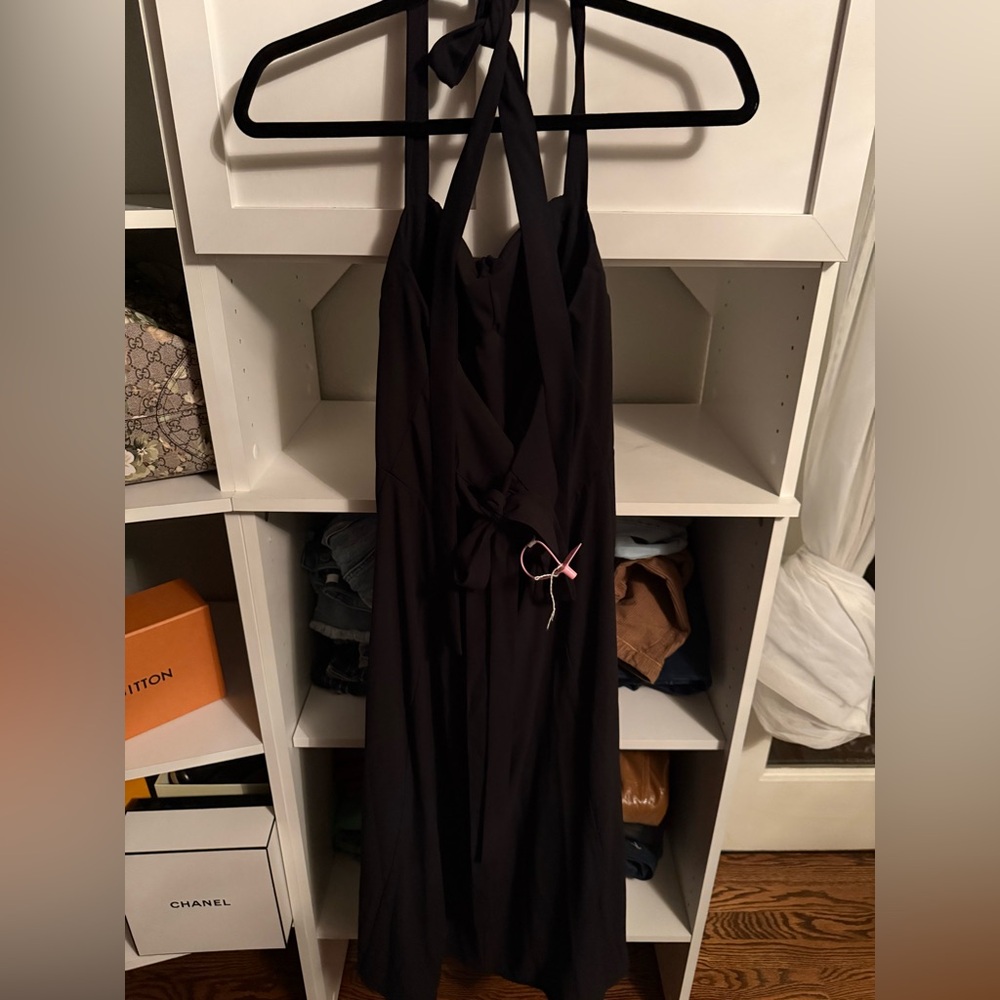 Elegant Black Halter Dress